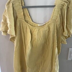 Free People Yellow Blouse
